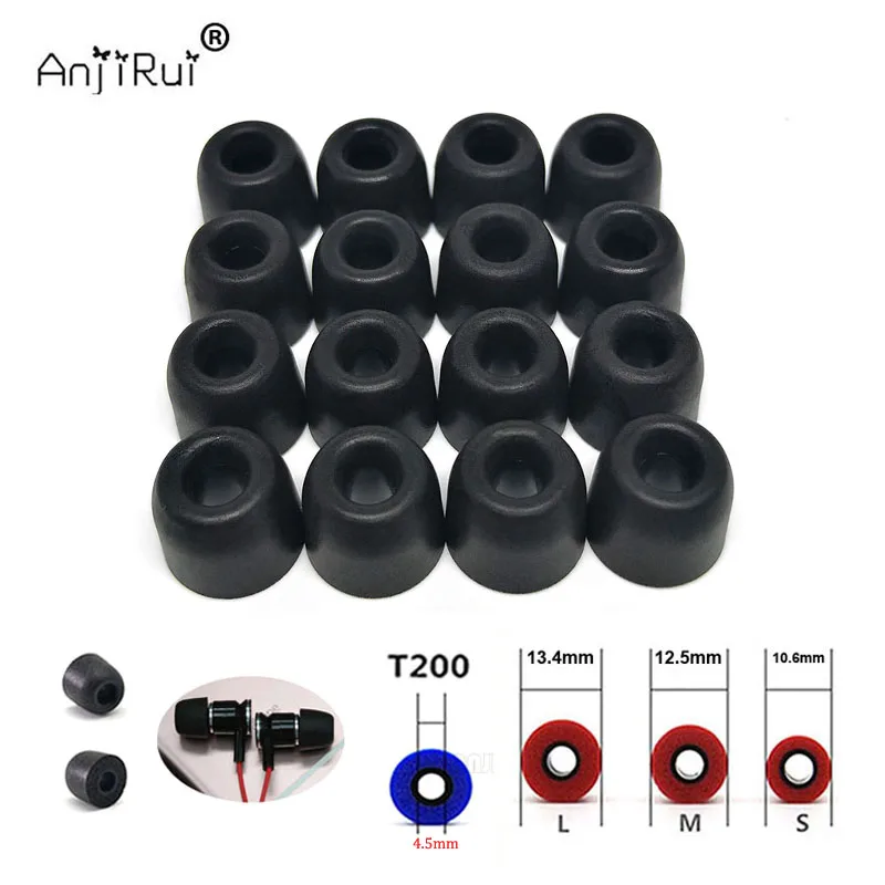 16 шт./8 пар ANJIRUI T200 Губка пены памяти советы 4 5 мм (L M S) амбушюры для in ear Наушники