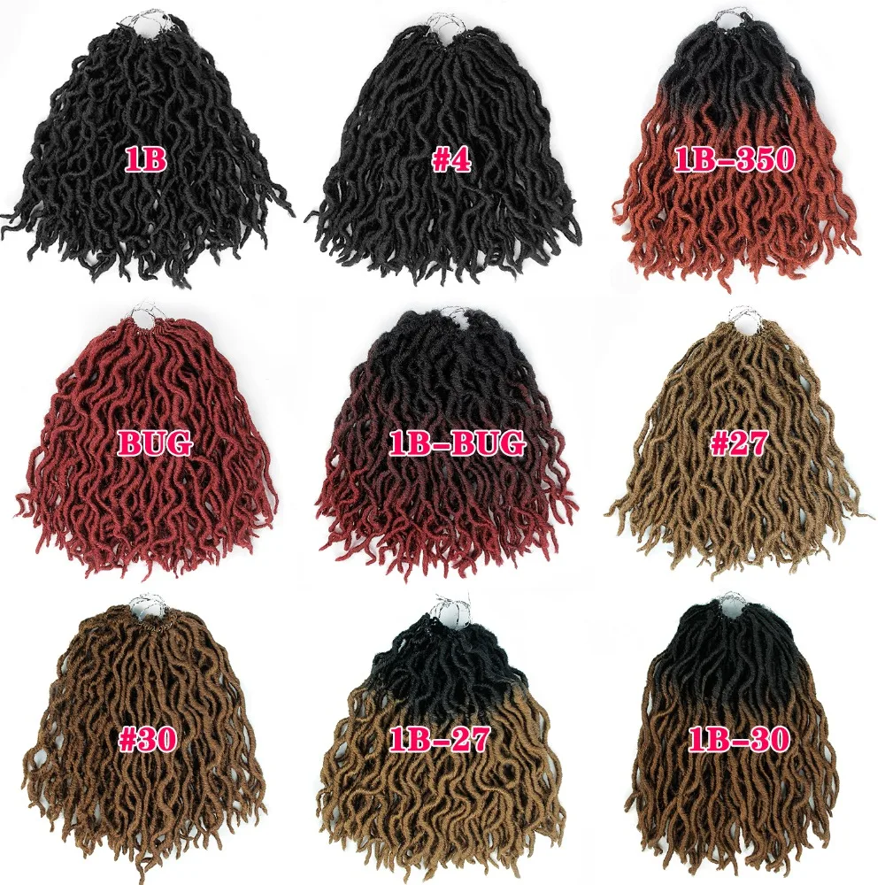 Faux Locs Curly накладные волосы на крючке, вьющиеся дреды волосы для наращивания 18 корня/пакет крючком вьющихся волос Синтетические Искусственные Locs в виде пряди волос