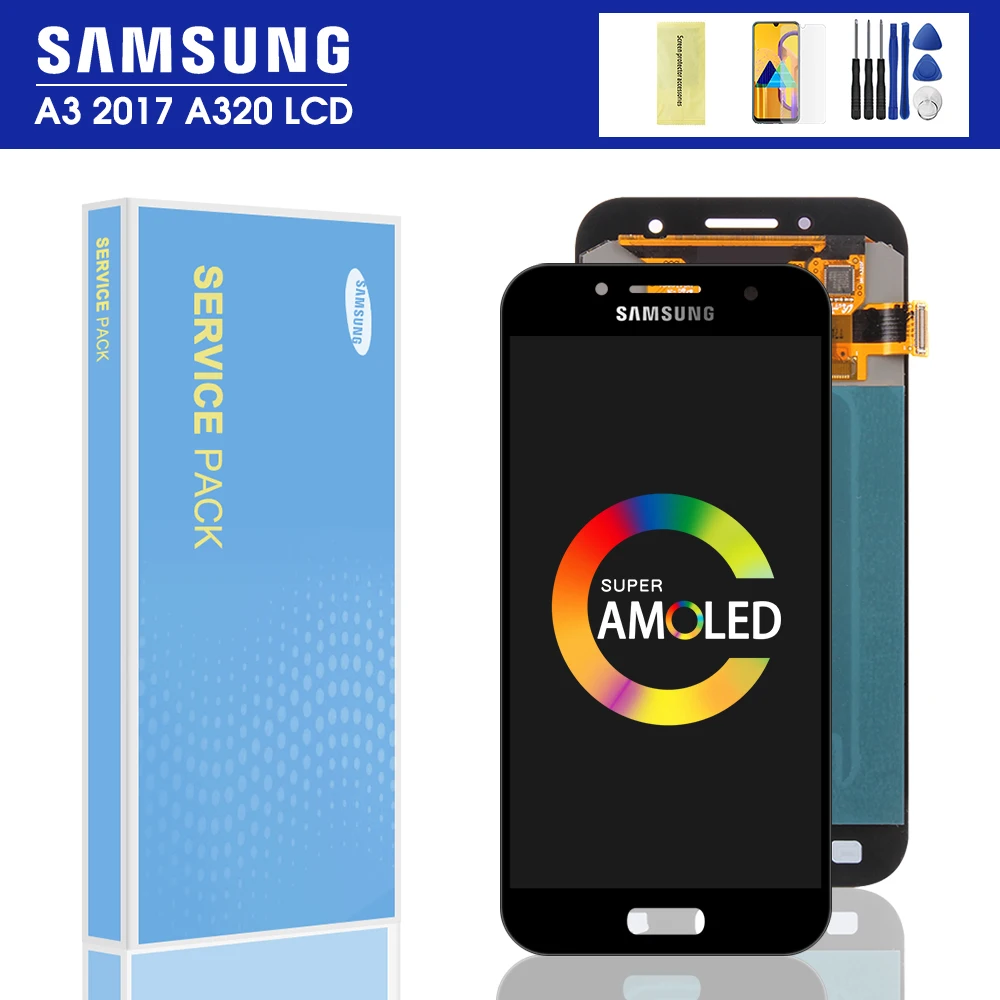 Оригинальный ЖК экран 4 7 дюйма A320F для SAMSUNG Galaxy A3 2017 A320 A320f дисплей с сенсорным