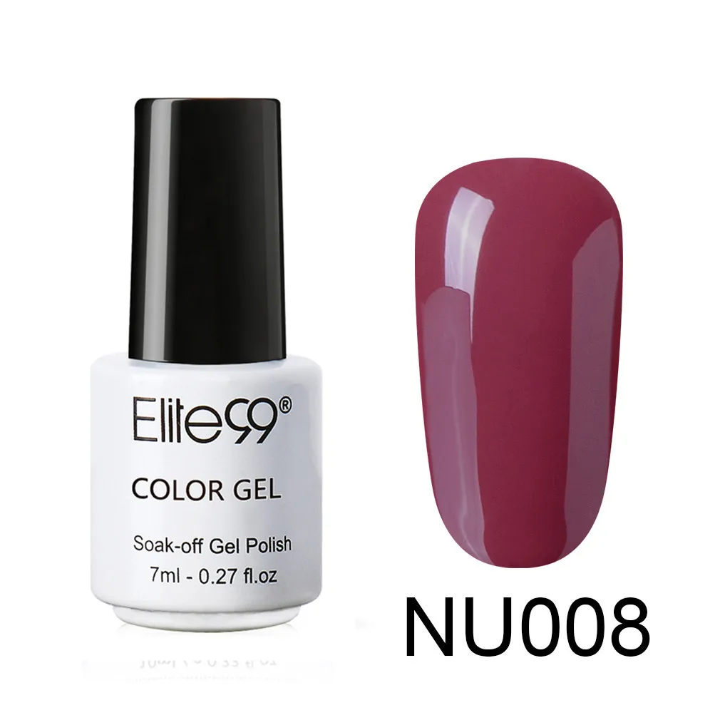 7ml NU008 Elite99 телесный Цветной Гель-лак Полупостоянный Vernis праймер верхнее покрытие УФ светодиодный гель лак удаляющийся замачиванием ногти "сделай сам" Маникюр гель лак - Цвет: 7ml NU008