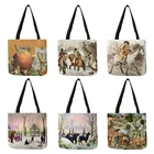 Индивидуальные женские дизайнерские сумки-тоуты на заказ, сумки для верховой езды на лошади в снежном стиле, складная сумка для покупок B13199
