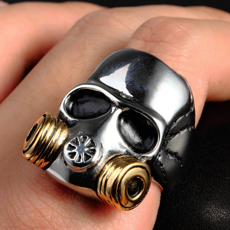 Кольцо мужское из нержавеющей стали полированная маска с черепом кольцо в стиле