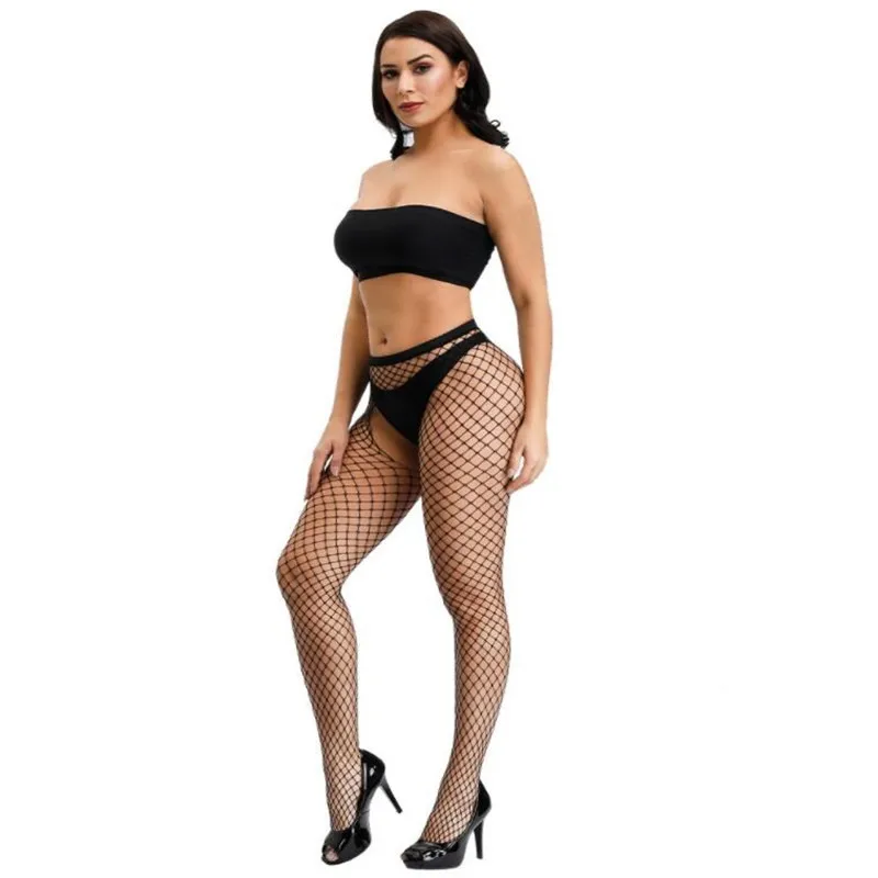 

Fishnet Stockings Two Sides Open-mouth Ladies Stockings Sexy Thin Female Mesh Hollow Tights Shaping Black Nylon Pantyhose New
