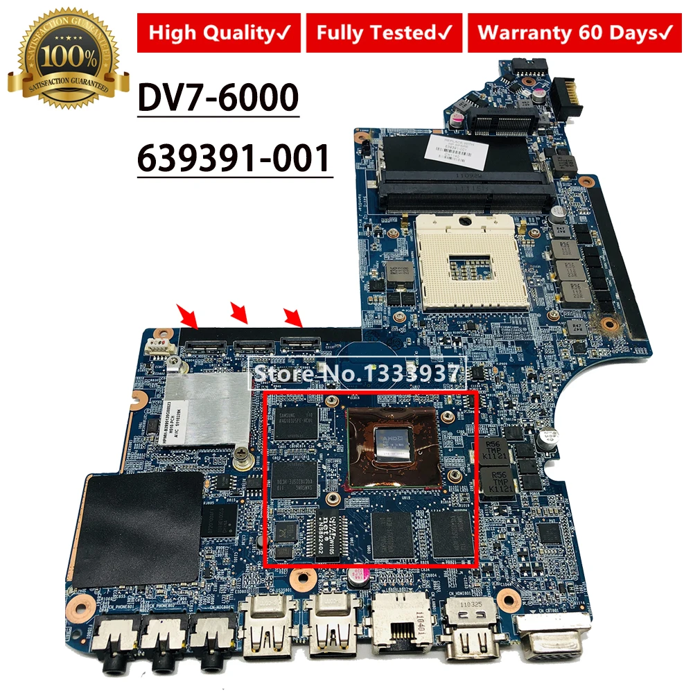 

Для струйного принтера HP Pavilion DV7 DV7-6000 Материнская плата ноутбука HM65 639391-001 материнская плата