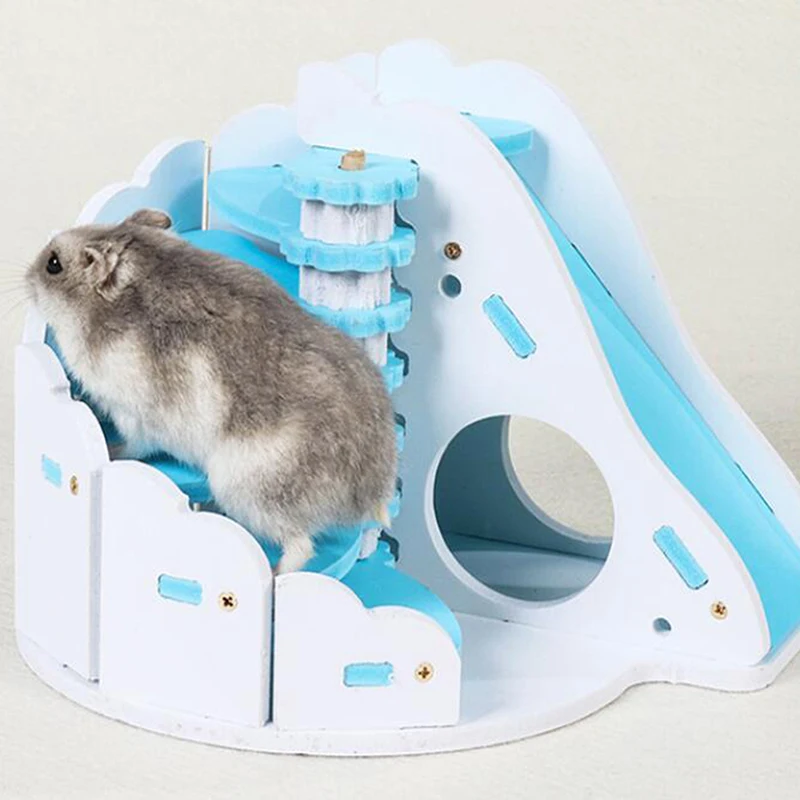 Водонепроницаемый деревянный дом хомяка милый экологически чистый просмотр