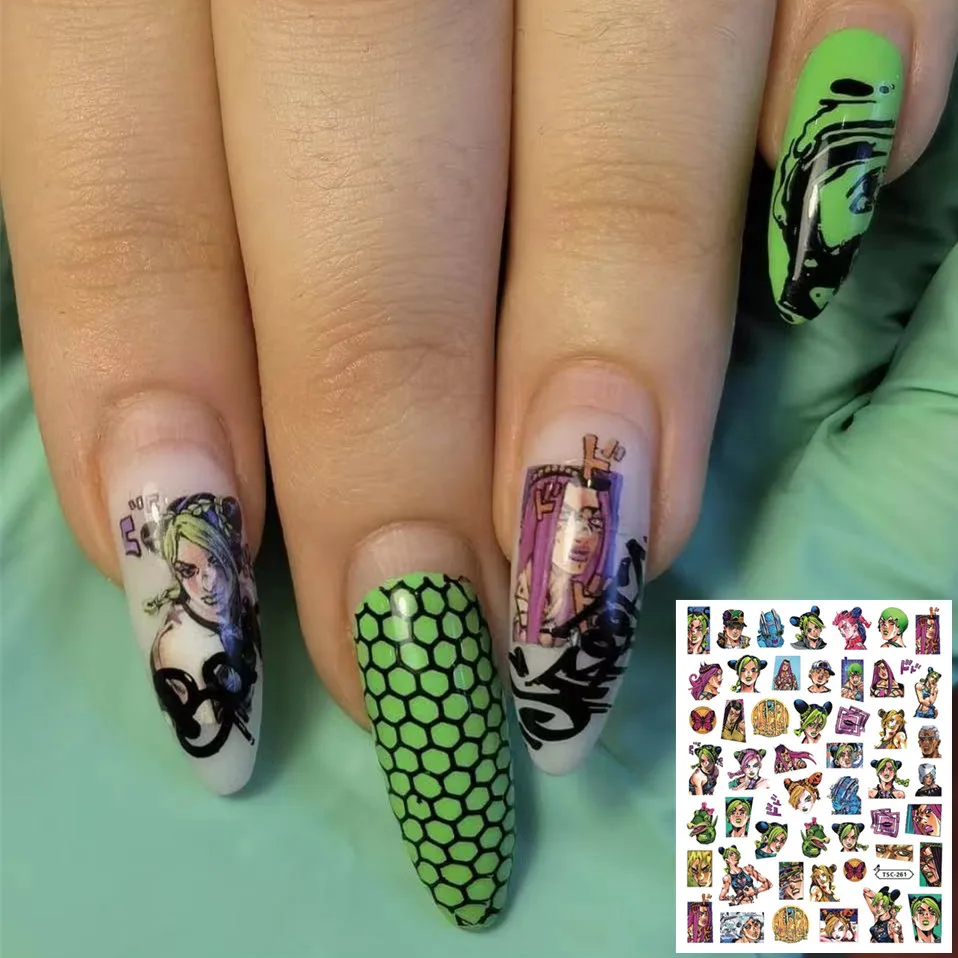 

TSC-241-251-261-271-191 JOLYNE CUJOH cute SUPER slider JO HERO stone age 3d nail art stickers finished sticker patch