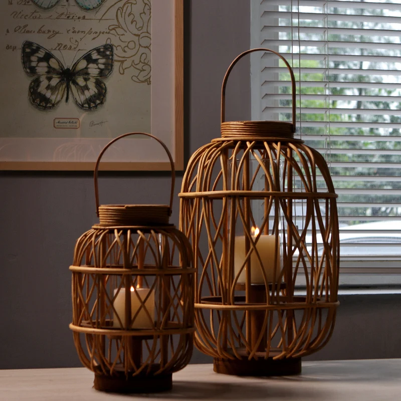 Китайский деревянный подсвечник в стиле ретро романтический для улицы простой