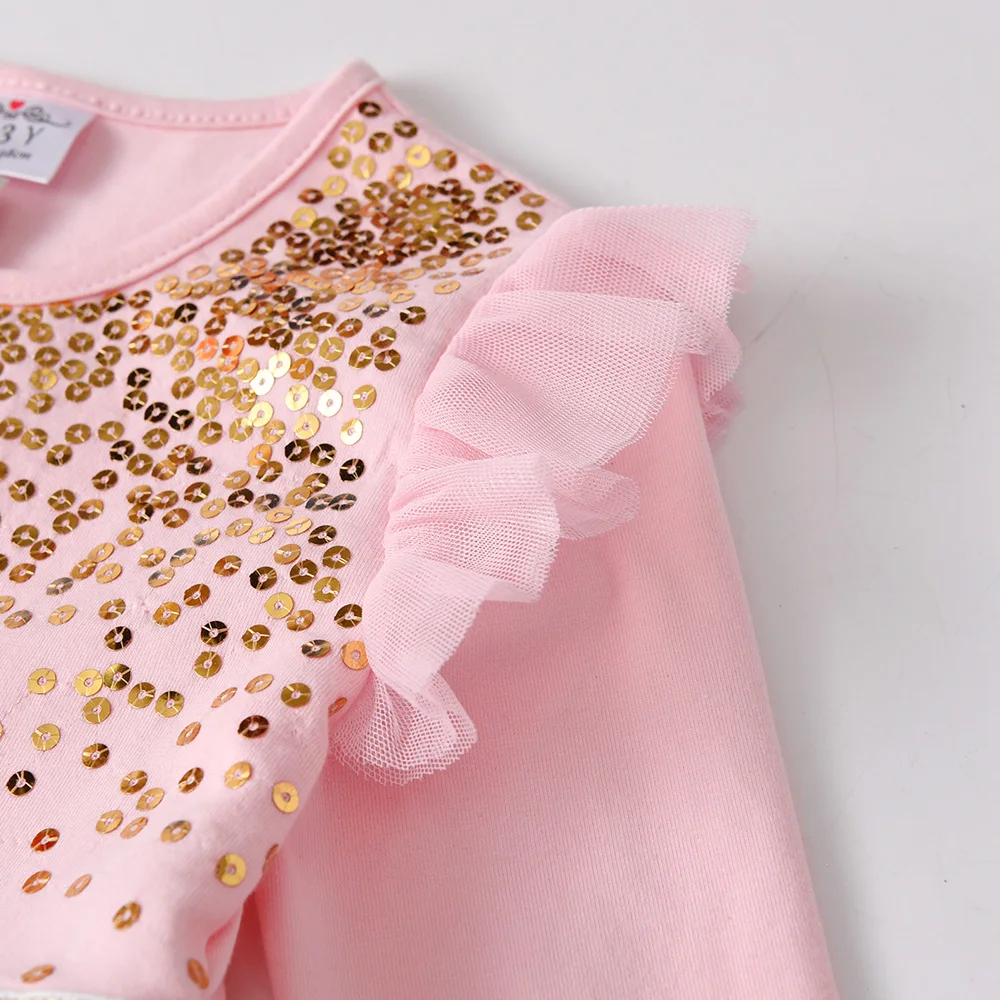 VIKITA Kids Dress for Girl Cake Layered Mesh Tulle Princess Dress Children Casual Clothing Wedding Party Gown Sequins Costumes