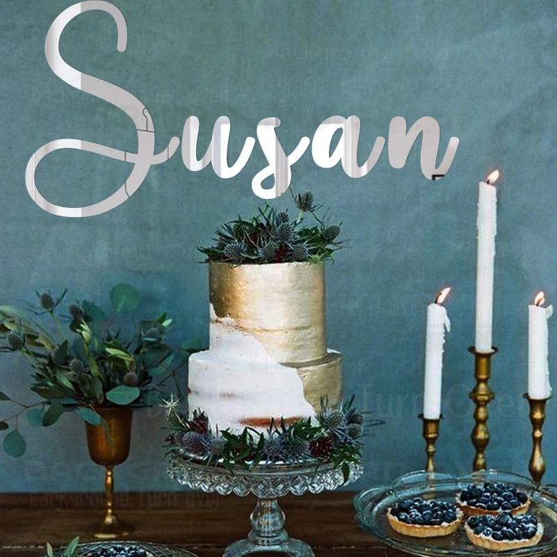 

11cm - 50cm Letter Sticker Mirror Decoration Undefined Wedding Party Birthday Anniversary Name (Price Is Only One Letter) O271