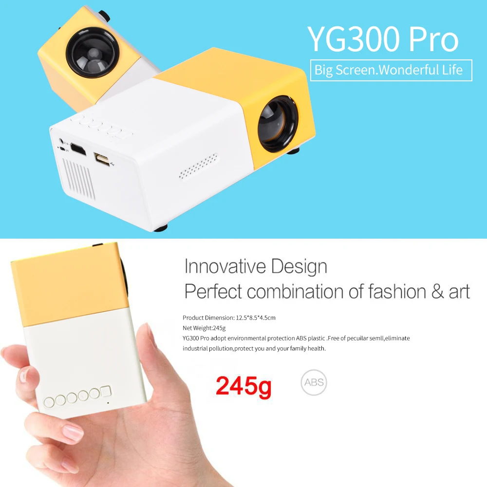 Salange YG300 мини светодиодный проектор Yg300 обновленная версия 600 люмен 320x240P HDMI