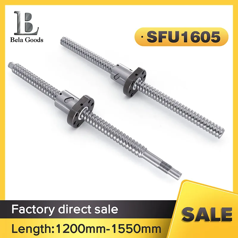 

Ball Screw SFU1605 1200 1300 1400 1500 mm with flange roller single Ball nut for support bearings bk12 bf12 Cnc parts