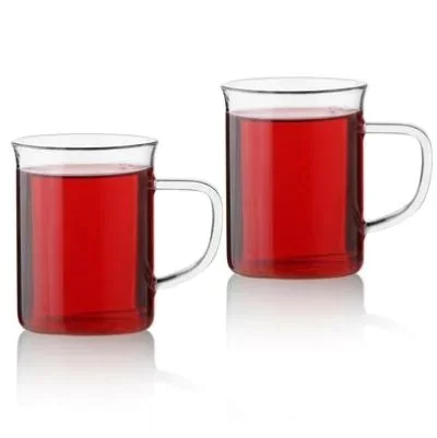 

! !! NEW!!! 2 PCS Lux Slim Glass Pyrex Mug Cup 2li 403230606