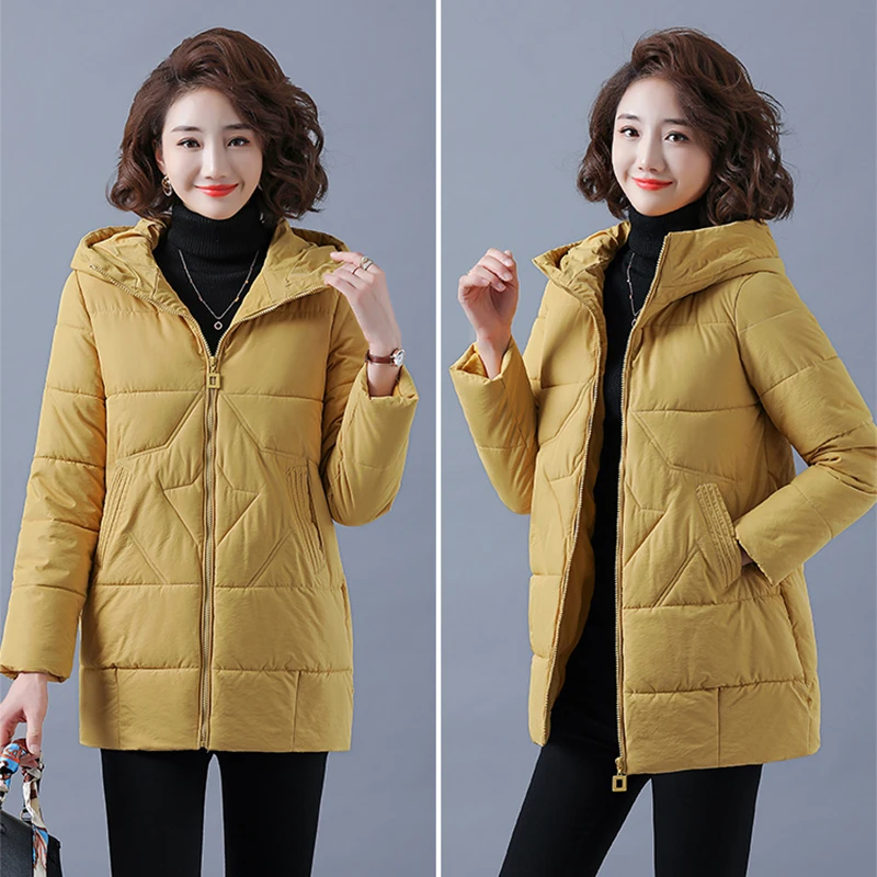 2023 New Women Winter Jacket Long Warm Parkas Female Thicken Coat Cotton Padded Parka Jacket Hooded Outwear 4XL