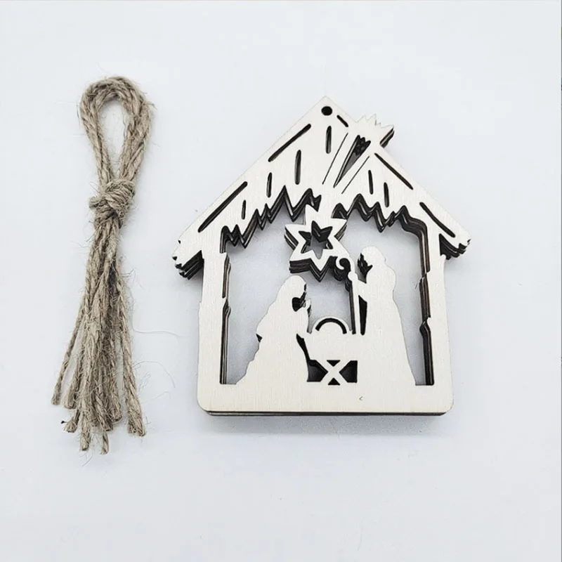 

Wooden Crafts Christ Jesus Nativity Religious Ornaments Creative Wooden Ornament