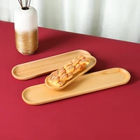 japanese style oval long plate beech wood bread melon seed plate creative plate dried fruit snack box wedding fruit plate