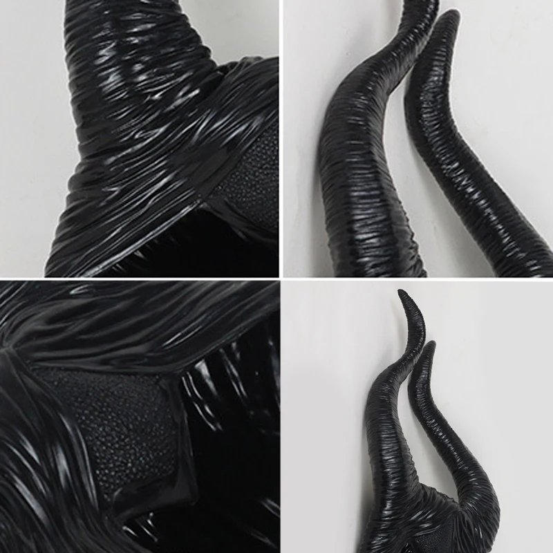 Черный длинный костюм на Хэллоуин шляпа королевы Рожков роскошный волшебный