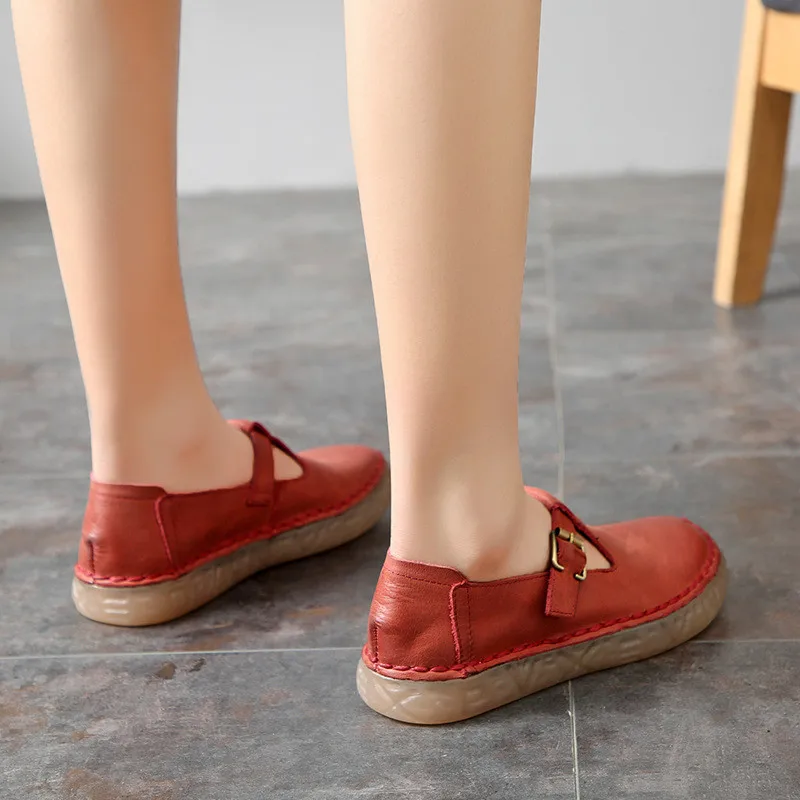 

BEYARNEwomen shoes 2020 new shoes women genuine leather casual spring shoes retro oxford shoes flat Simple non-slip mother