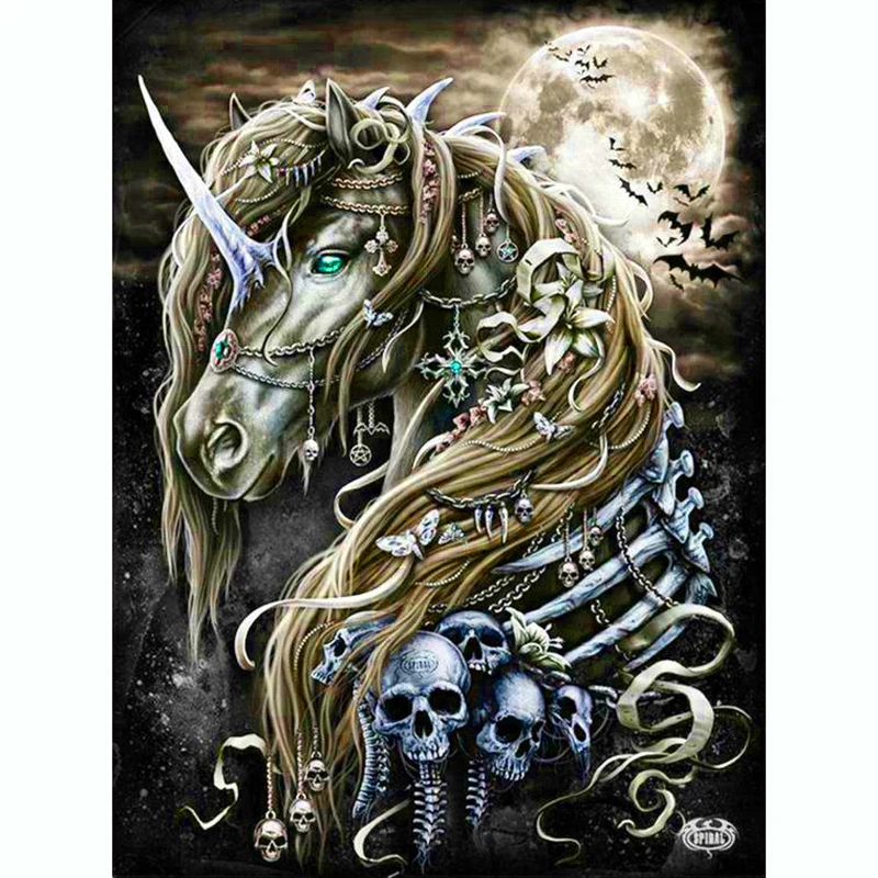 

5D DIY square/round Diamond painting Skull horse Cross Stitch Diamond Embroidery Pattern Rhinestone J2974