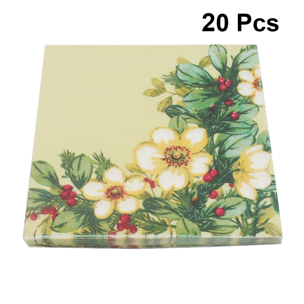 20 штук Цветочная расцветка Портативный печати ужин Бумага для вечерние цветов