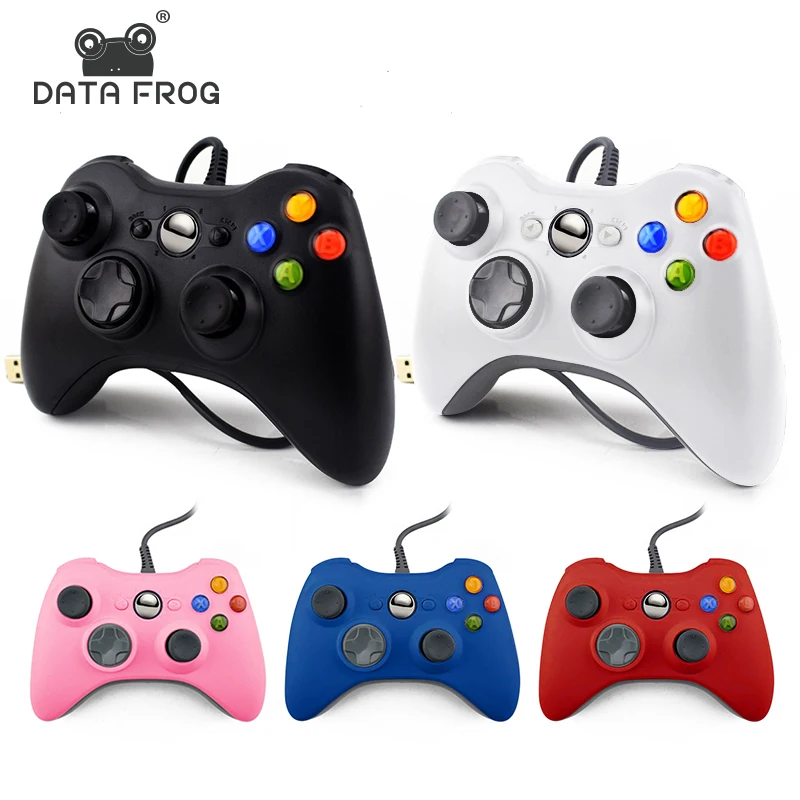 Данных лягушка Проводной USB геймпад для Xbox 360/тонкий игровой контроллер для ПК и вибрации контроллер для Windows 7/8/10 Поддержка для паровой игры