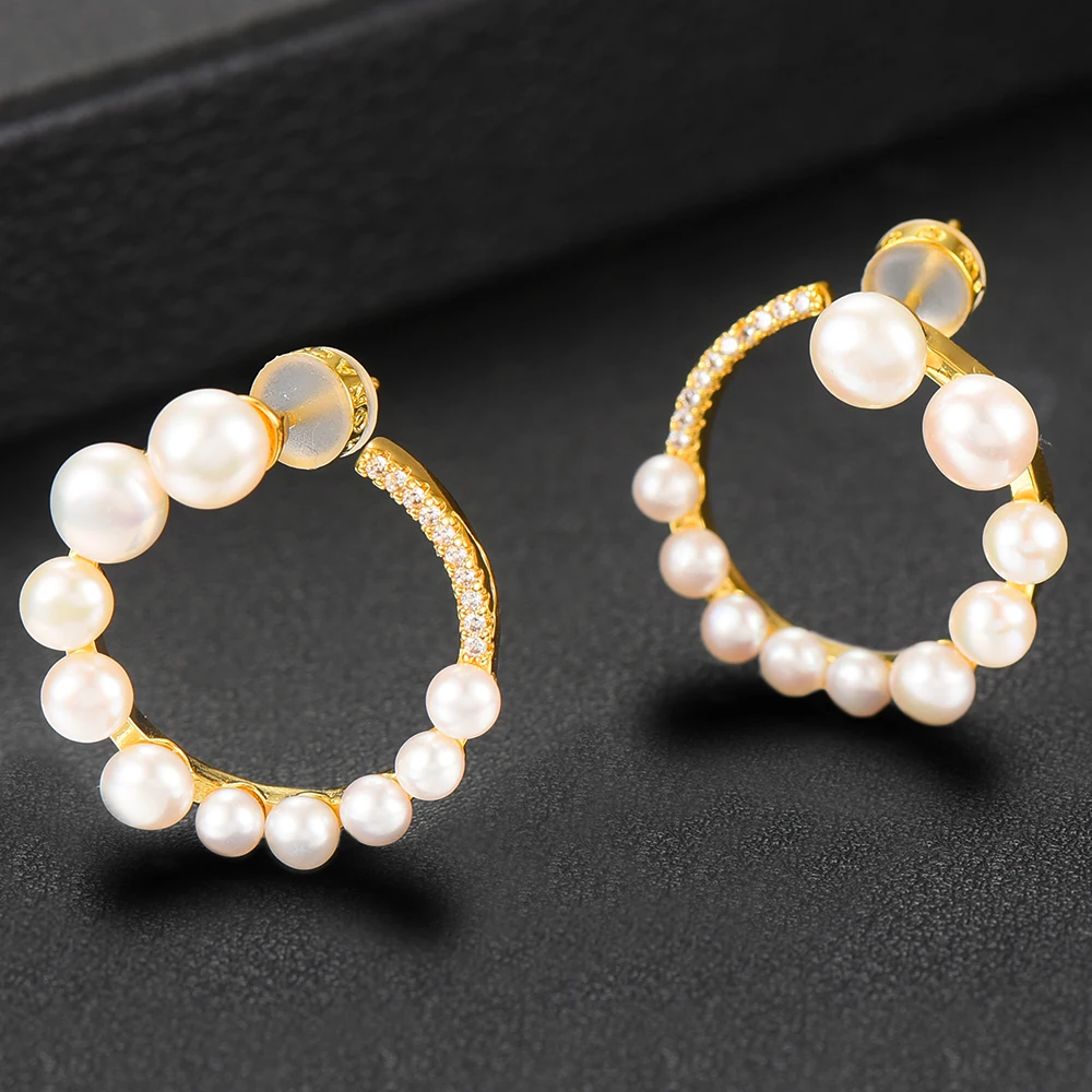 Missvikki роскошные популярные круглые жемчужные блестящие серьги Полностью