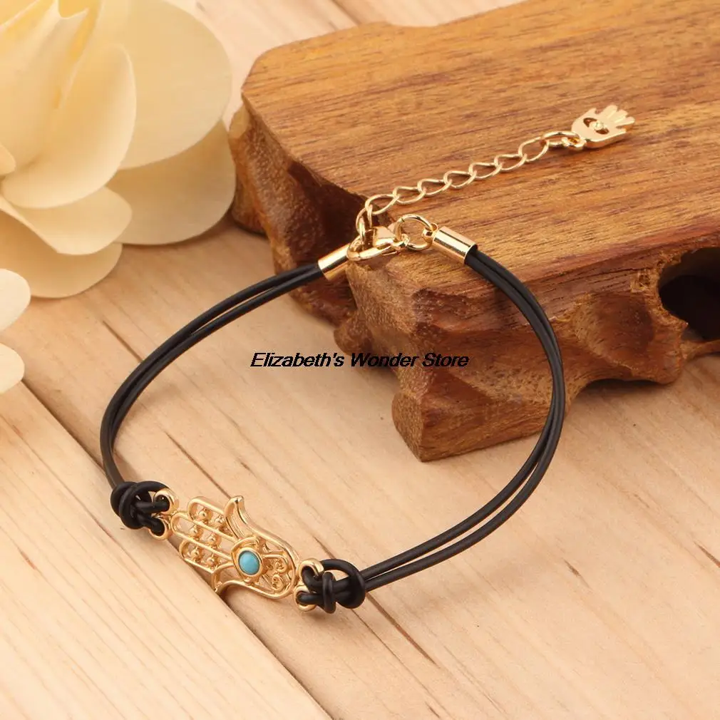 Новинка модные ювелирные с золотым оттенком очаровательный браслет Хамса на