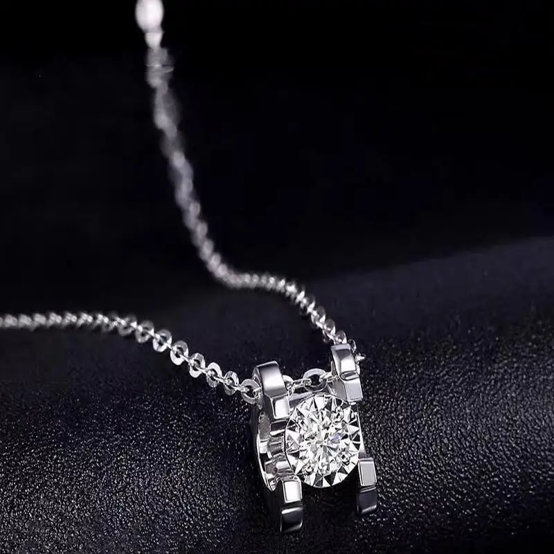 

XIAOBOACC 2021 New Fashion Single Diamond Zircon Necklace Diamond Pendant Womens Choker Chain Wedding Jewelry Accessories