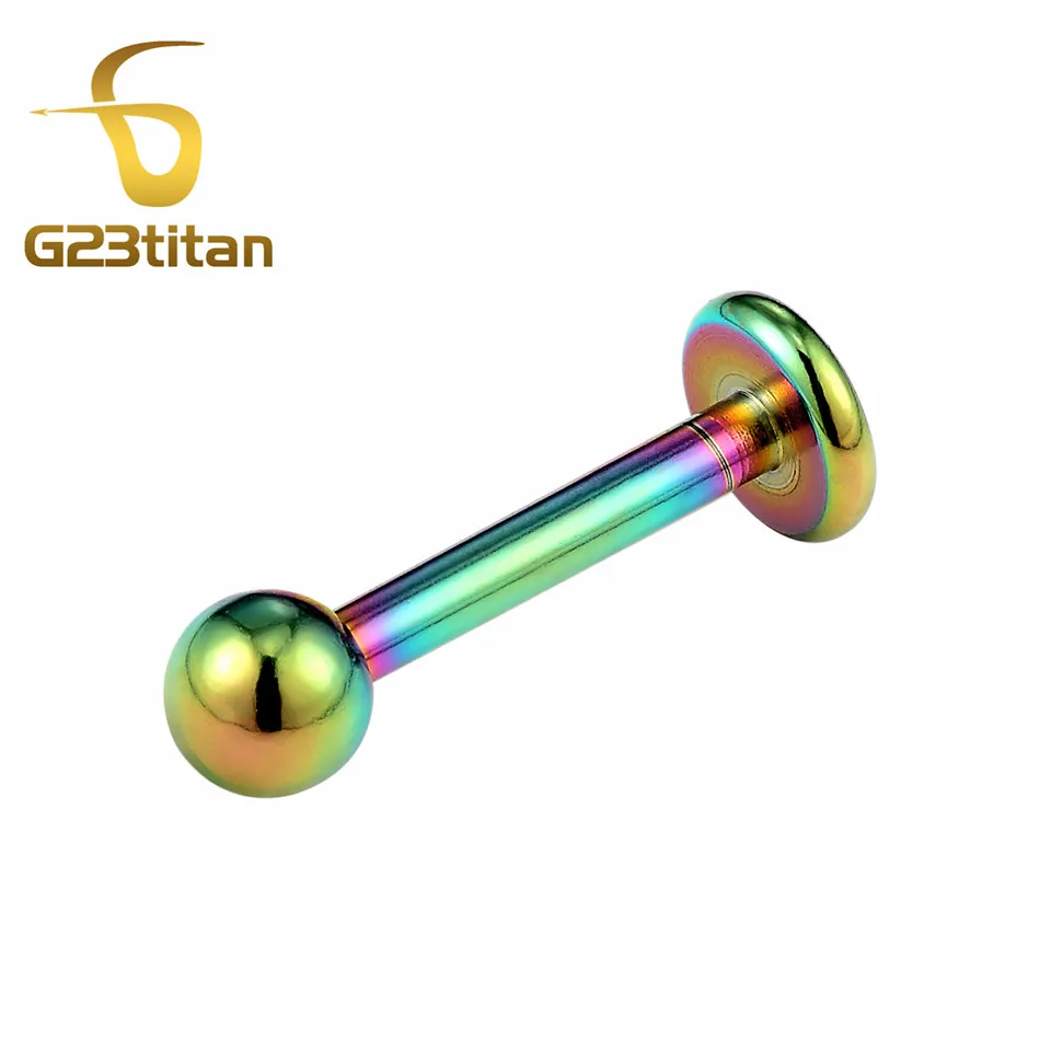 Labret Studs 10 шт. в партии G23 титановые округлые микроштанги Bananabells губная серьга ювелирные украшения для пирсинга кольца оптом - Окраска металла: Labret Studs