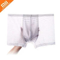xiaomi 3pcs ice silk seamless mens boxer pants mesh translucent sexy underwear thin comfortable breathable underpants men panty