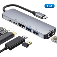 8 in 1 aluminum alloy usb c hub to hdmi compatiblepd charging cable rj45 ethernet micro sdtf otg adapter 3 in 1 5 in 1 6 in 1