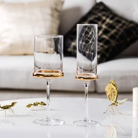 luxury crystal transparent creative nordic wine glass art charms of wedding set whiskey glasses taza cristal wine cups bk50xb