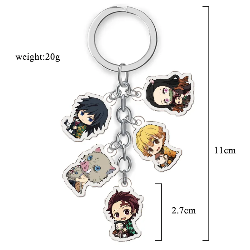 

Anime Demon Slayer Kimetsu No Yaiba Keychain Kamado Tanjirou Kamado-Nezuko Tomioka Giyuu Acrylic Key Chain Cute Funny Cartoon