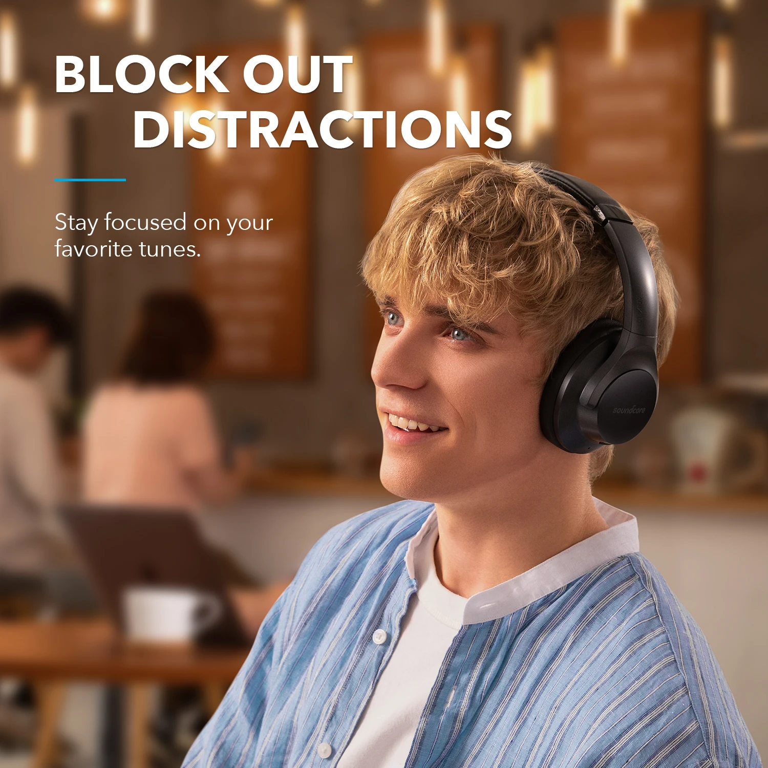 Наушники Soundcore от Anker Life Q20 + активное шумоподавление 40 часов воспроизведения звук