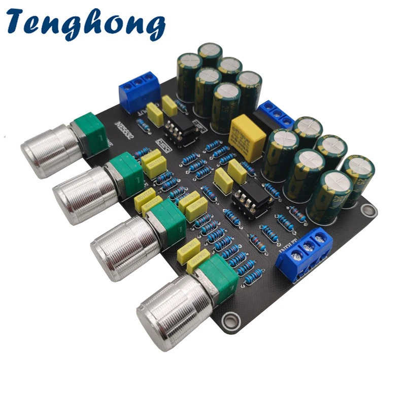 

Tenghong NE5532 Audio Power Amplifier Pre-stage Tuning Board Treble Midrange Bass Adjustment Dual Op Amp Module Tone Preamp DIY