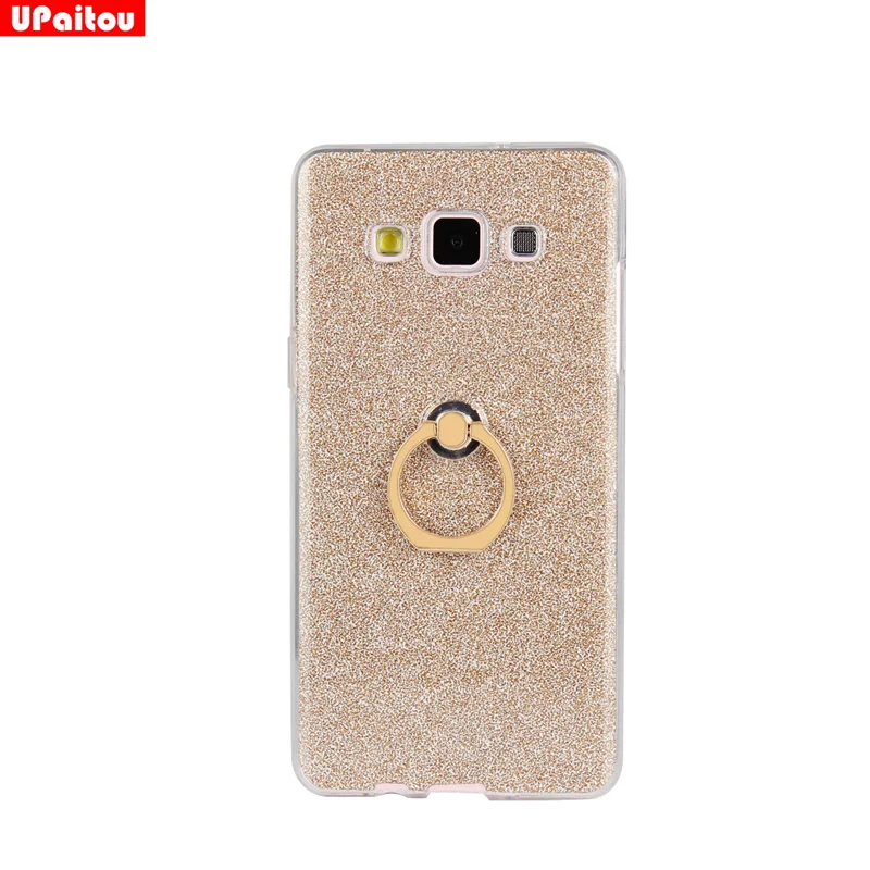 UPaitou чехол с блестками для samsung Galaxy A3 A5 A7 A8 A9 обратите внимание на возраст 3, 4, 5, C5 C7 C9 Pro Чехол с кольцом-держателем чехол Крышка - Цвет: Золотой
