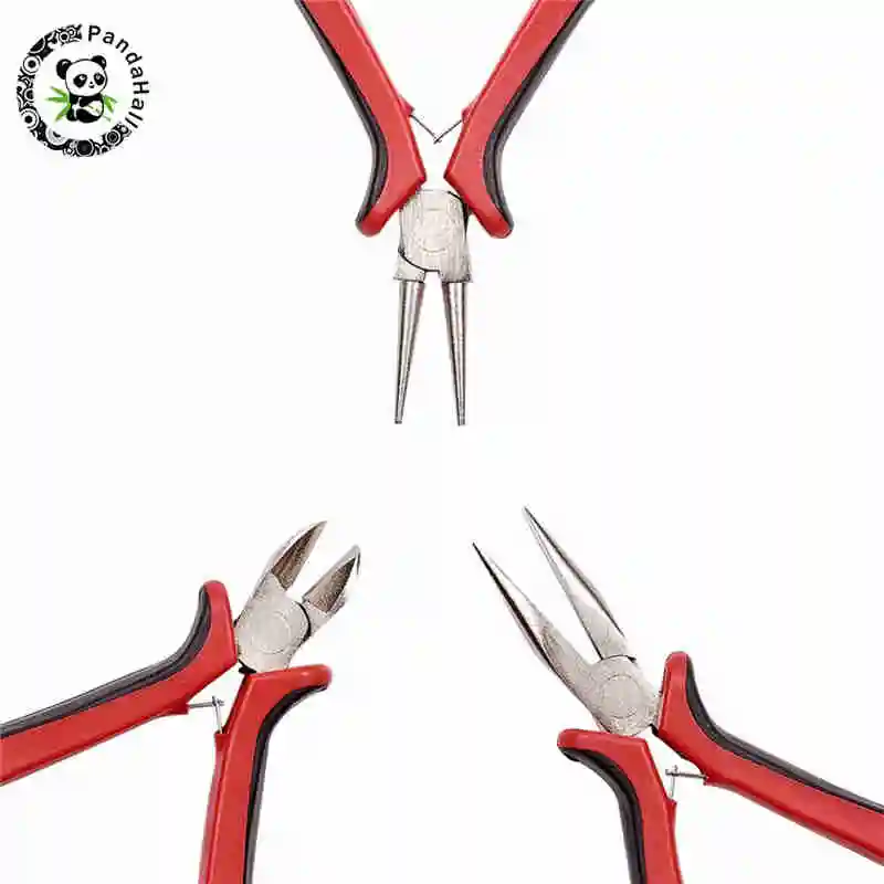 

3 шт. DIY Ювелирный инструмент набор клещи Ferronickel боковые режущие плоскогубцы цепной нос (плоскогубцы) и плоскогубцы с круглым носом металличе...