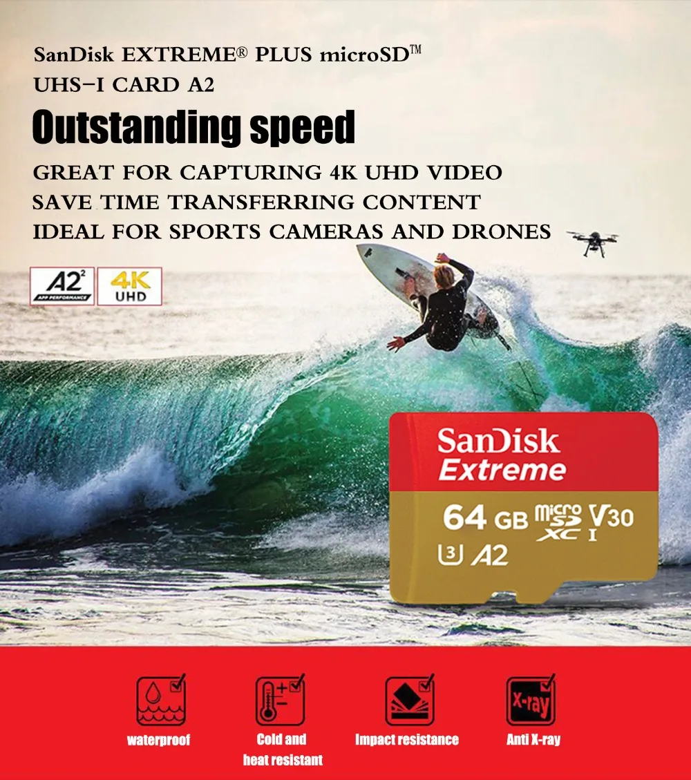 SanDisk Extreme/Ultra Micro SD 128GB 32GB 64GB 256GB 400GB Memory Card 32 64 128 GB Micro SD Card SD/TF Flash MicroSD U1/U3 4K