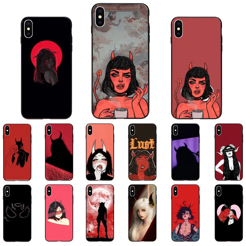 

Aesthetic Devil Woman Phone Case For iPhone 12mini 12 11 ProMax XS MAX XR SE2 8 7 6 6S Plus X 5S SE