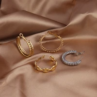 stainless steel earring pearl hoop earring circle chain earrings big earrings for women geometry statement earring jewelry gifts