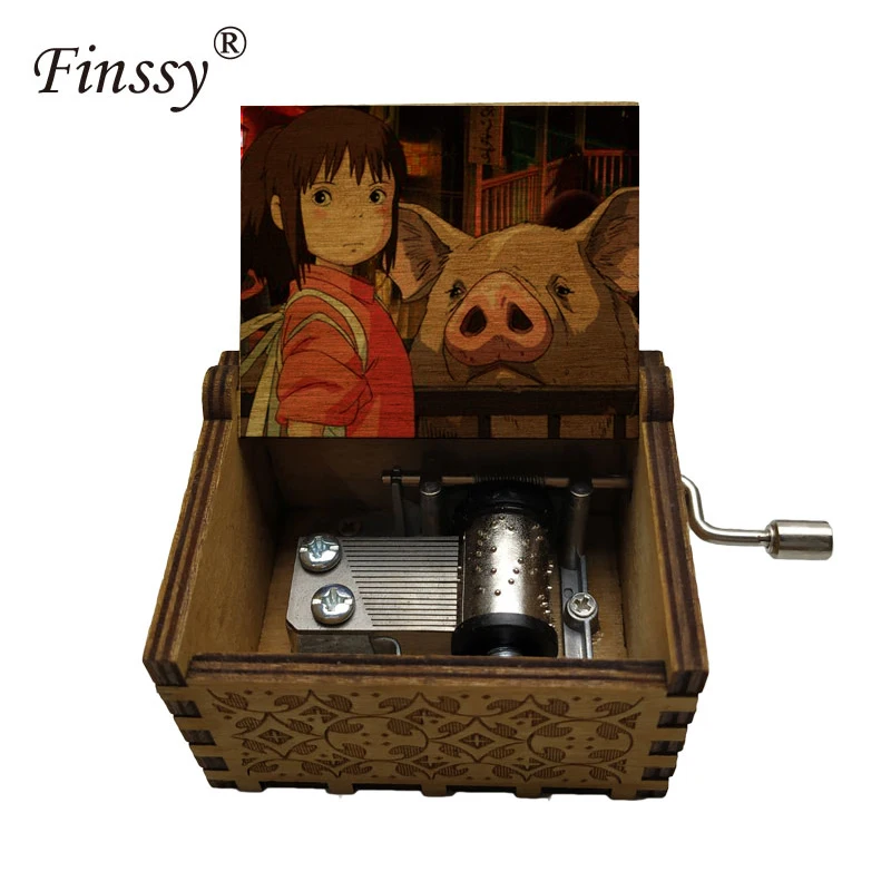 Деревянная музыкальная шкатулка с уникальным принтом Музыкальная мотивом