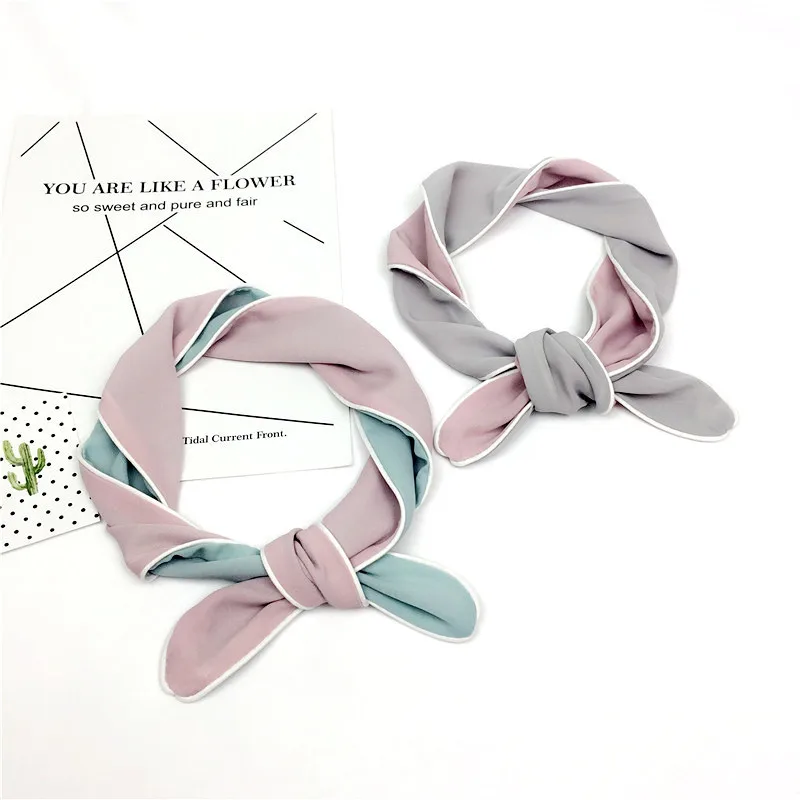 Двусторонний шейный платок фиолетовый и темно-синий шарф женские модные милые