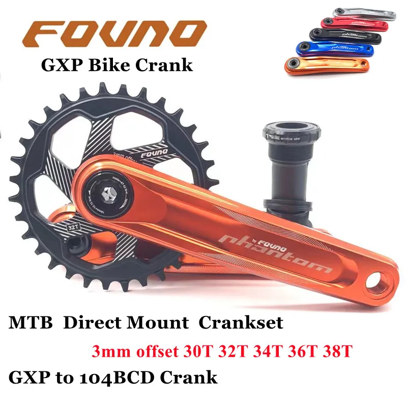 Fovno MTB Bicycle Crankset Direct Mount Mountain Bike GXP Crank CNC 170mm/175mm Aluminum Alloy Crank for Shimano SRAM Bike Parts