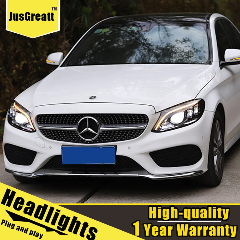 Пара для Benz w205 головной светильник s 2015-2018 светодиодный фар Все источник