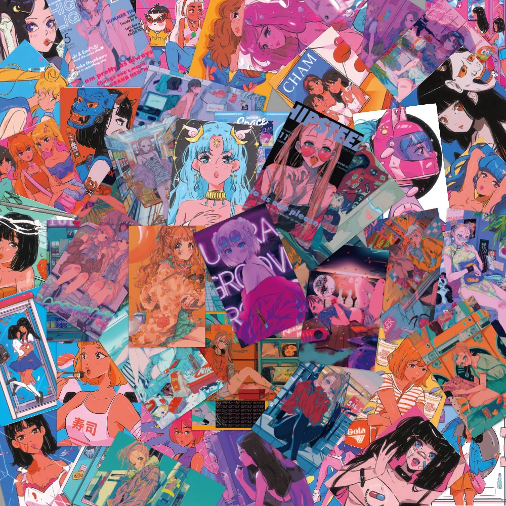 Наклейки для скрапбукинга 50 шт. в стиле ретро японская каваи девочек мобильный