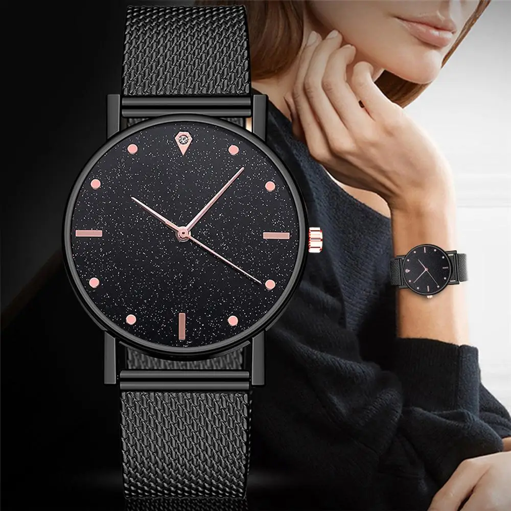 

Watch Women Dress Stainless Steel Band Analog Quartz Wristwatch Fashion Luxury Ladies Golden Rose Watch Clock High Quality
