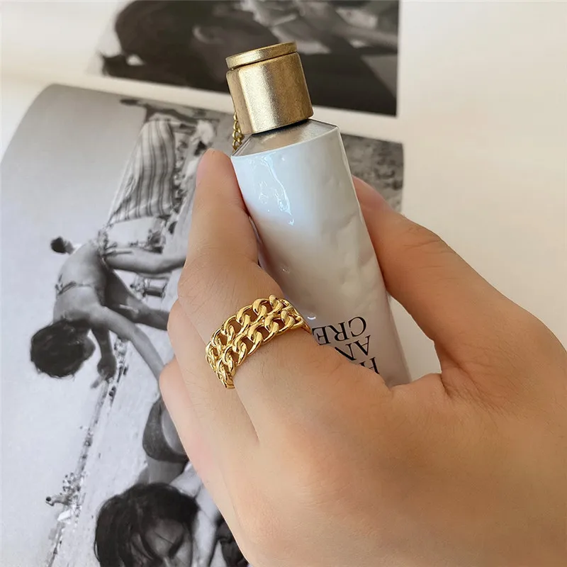 Кольца RUIYI реальные 925 пробы серебряные французские женские двухслойные плетеные