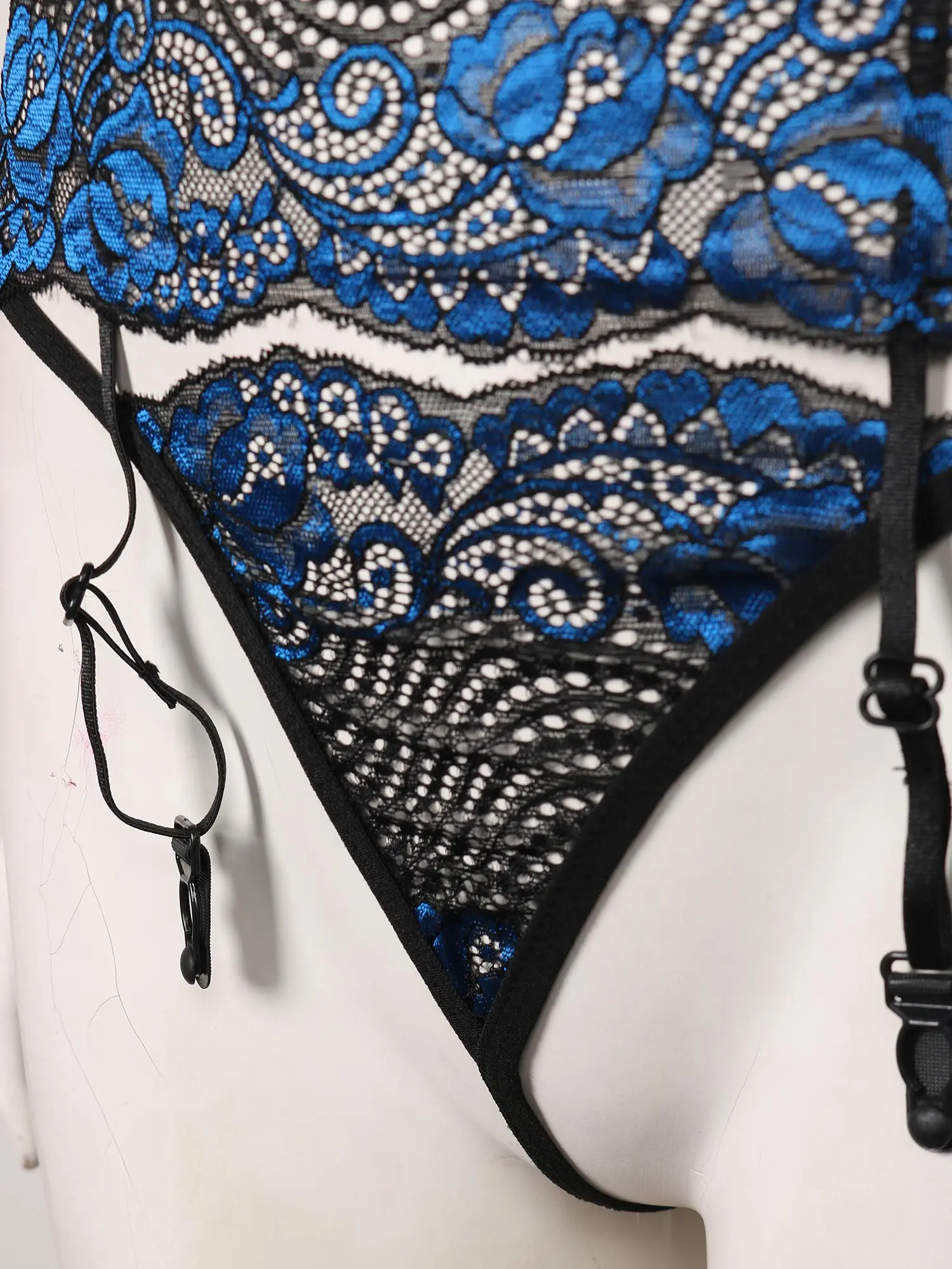 

iEFiEL Sexy Underwear for Women Hot Erotic Lingerie Hollow Out Lace Lingerie Briefs Panties Floral Bra G-string with Garter Belt