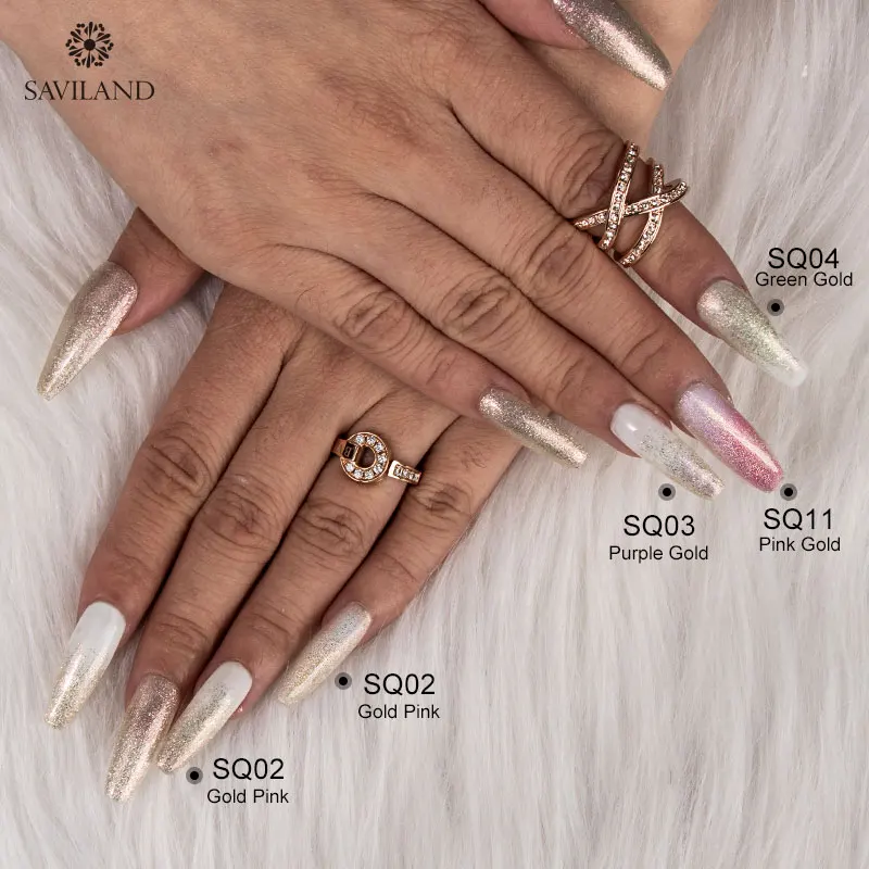 SAVILAND 7 мл космическая Золотая серия блеск изюминка УФ гель Золотой эффект