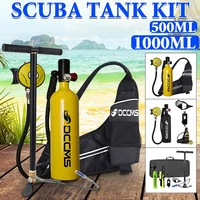 1l scuba diving cylinder mini oxygen tank set respirator air tank hand pump for snorkeling breath diving equipment