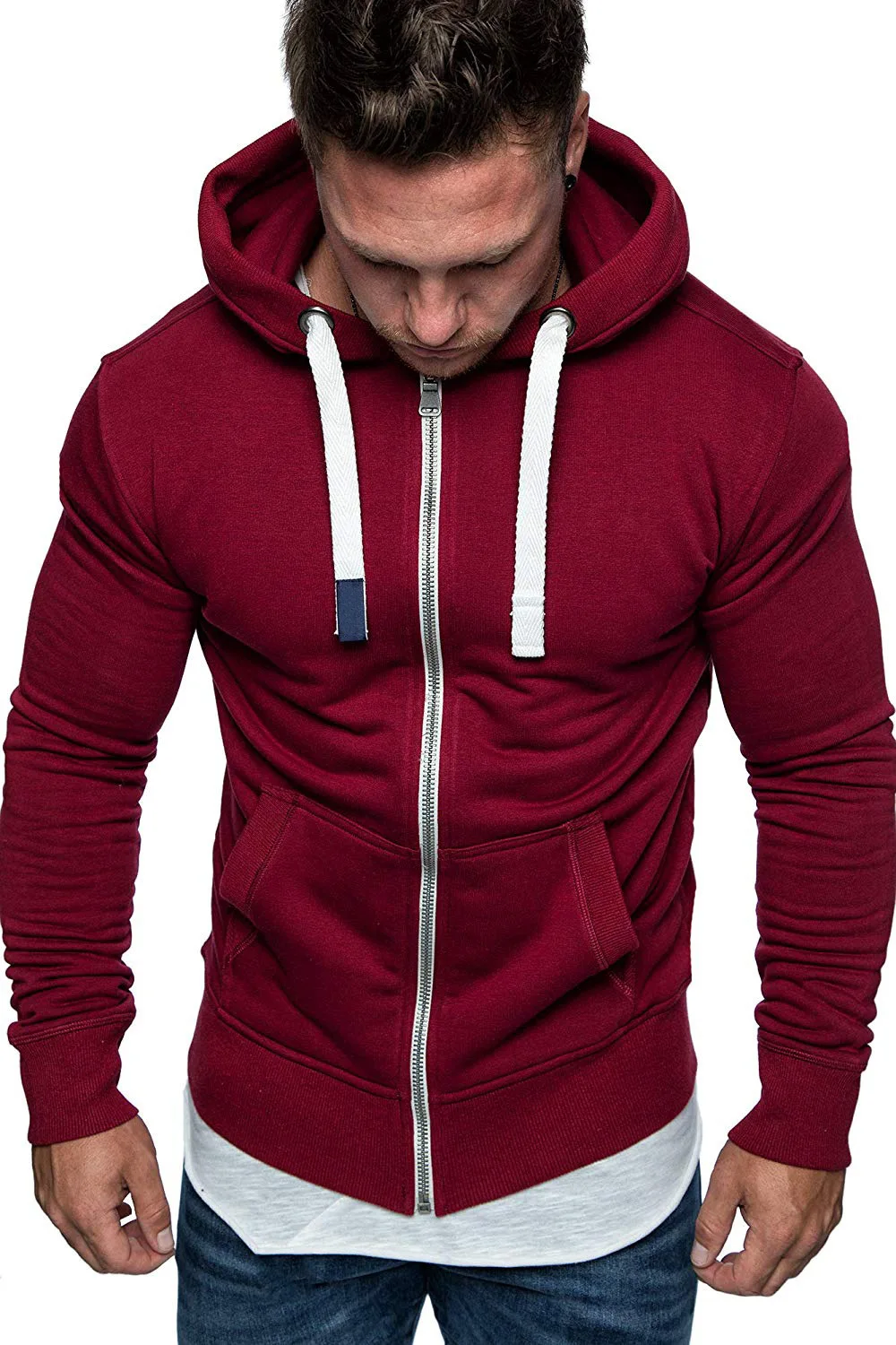 

New spring men's hoodies sweatshirts zip hoodies fall wool windbreaker thermal sports coats